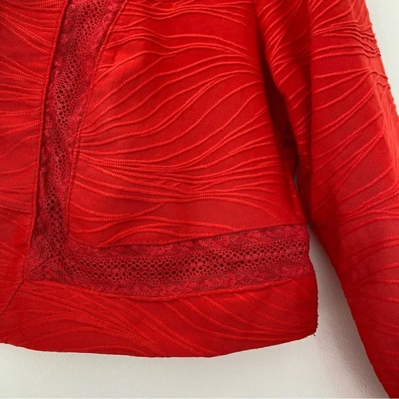 Le Grenier Red Lace Shrug Size M - Picture 5 of 7